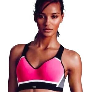 Victoria’s Secret sport Incredible Colorblock VSX Sports Bra in Pink black 32C